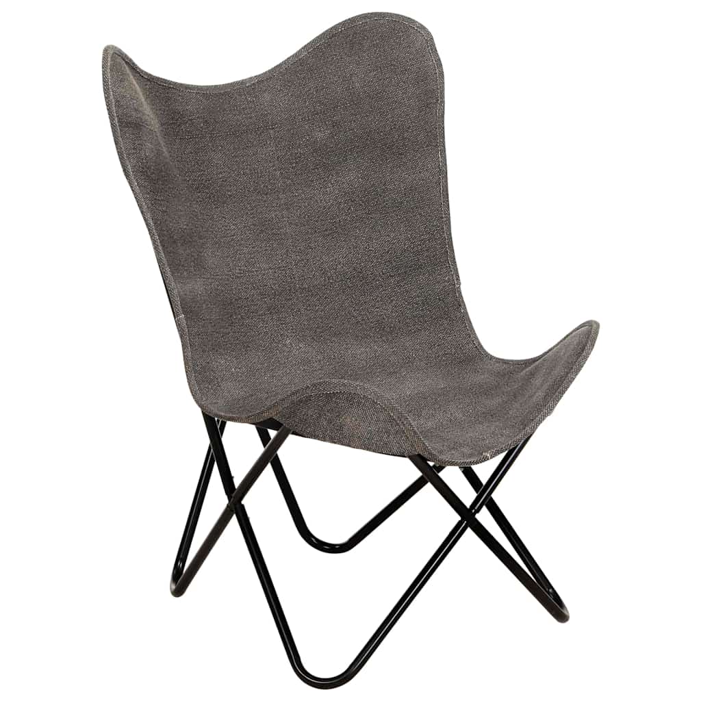 vidaXL Vlinderstoel canvas indigo-blauw