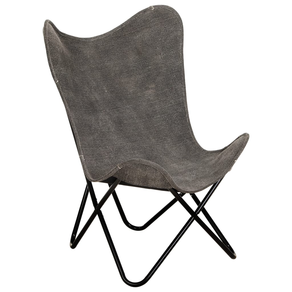 vidaXL Vlinderstoel canvas indigo-blauw