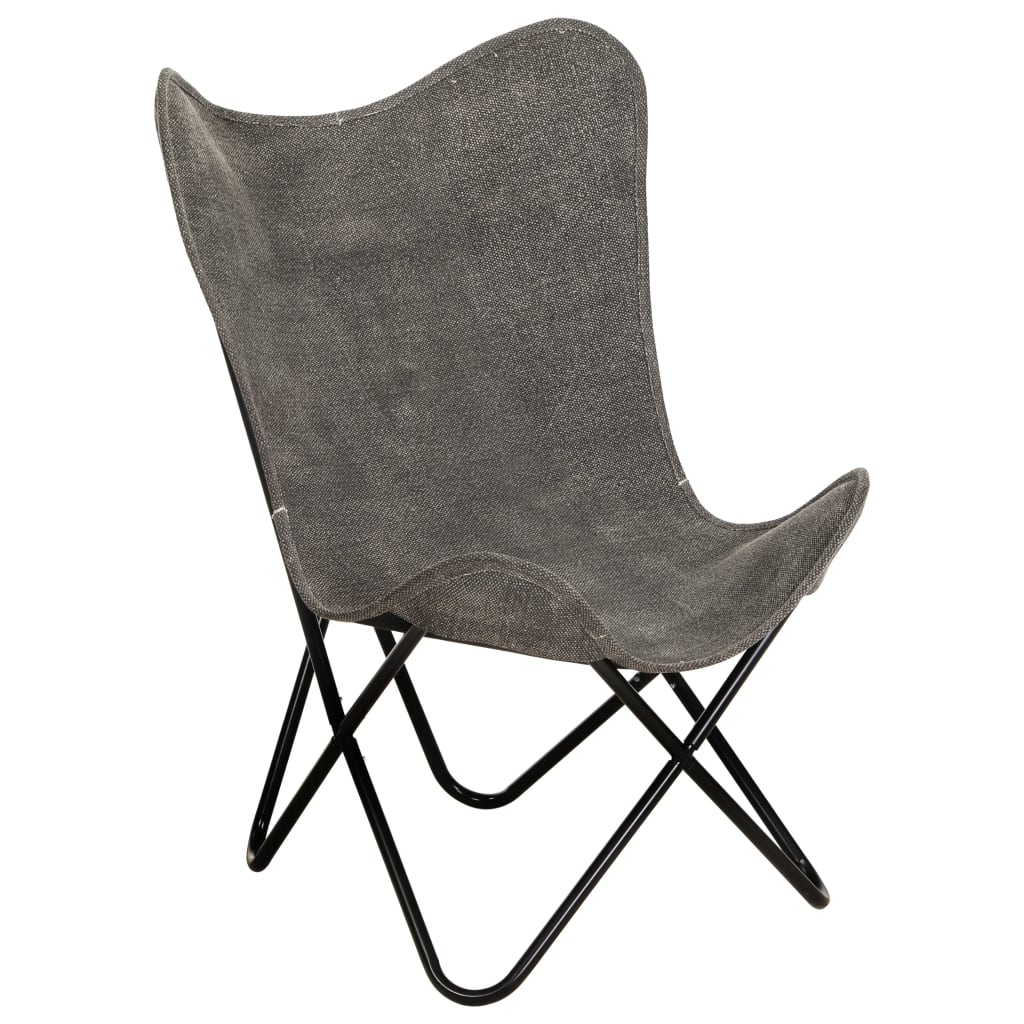 vidaXL Vlinderstoel canvas indigo-blauw