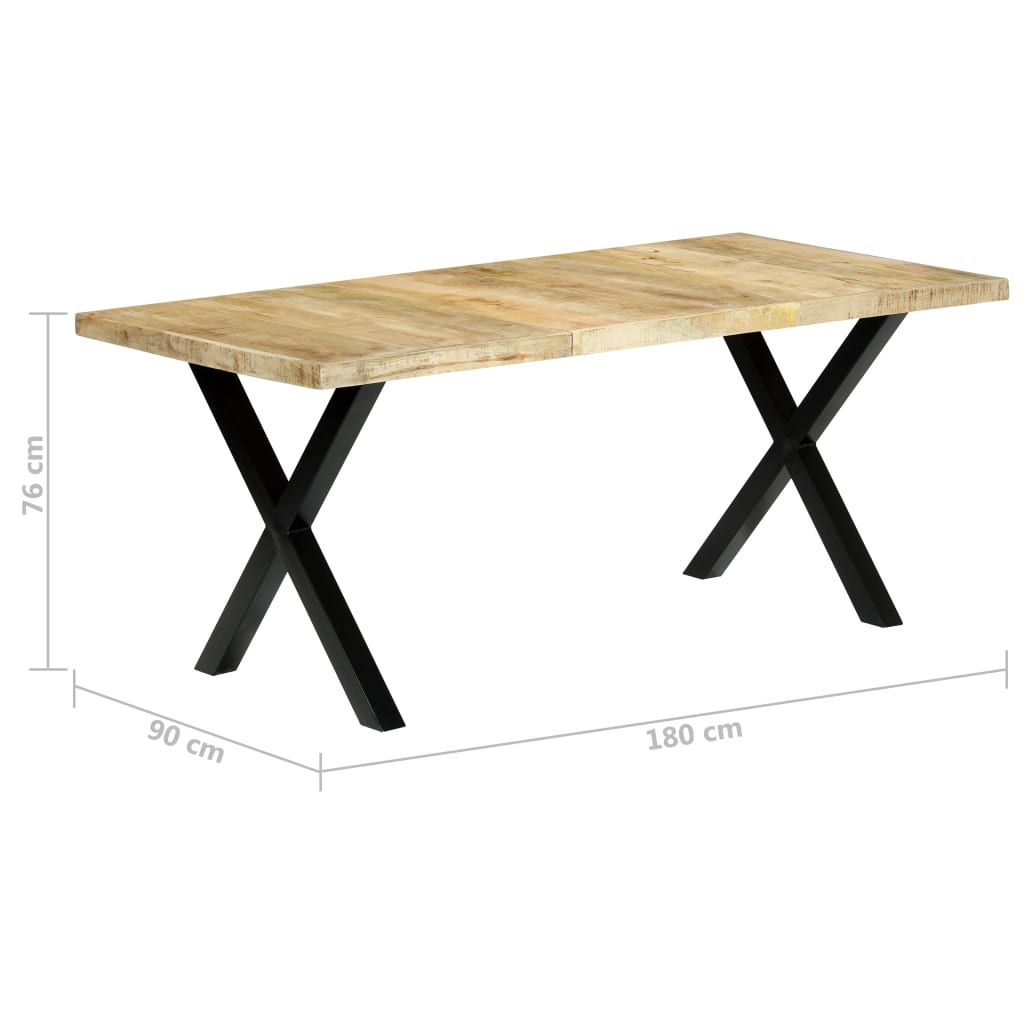 vidaXL Dining table 180x90x76 cm solid mango wood