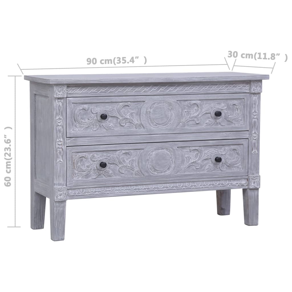 vidaXL Dressoir met 2 lades 90x30x60 cm massief mahoniehout
