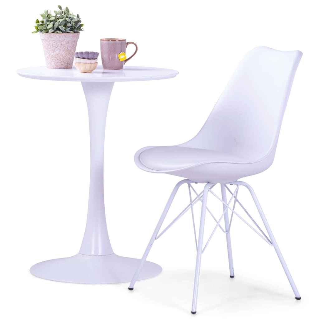 vidaXL Eetkamerstoelen 4 st kunstleer wit