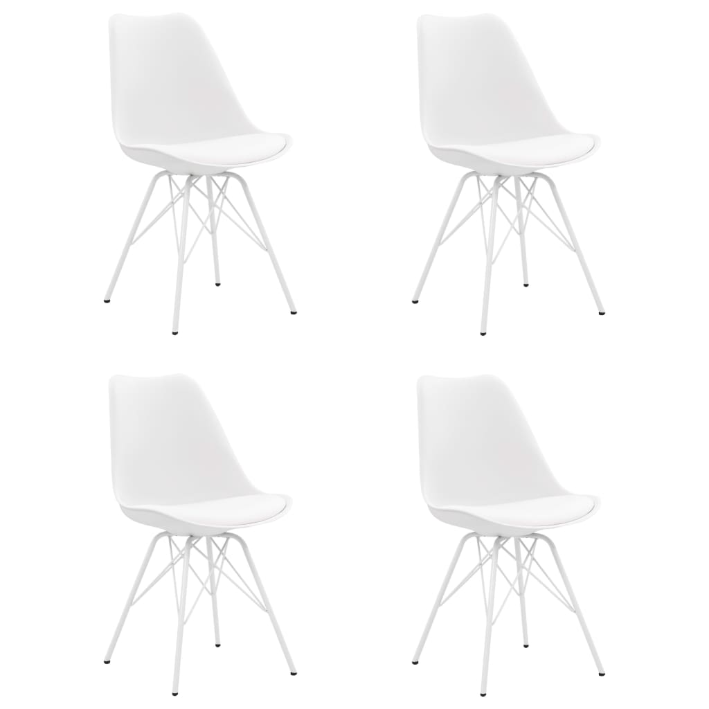 vidaXL Eetkamerstoelen 4 st kunstleer wit
