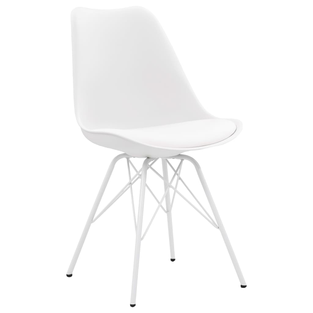 vidaXL Eetkamerstoelen 4 st kunstleer wit
