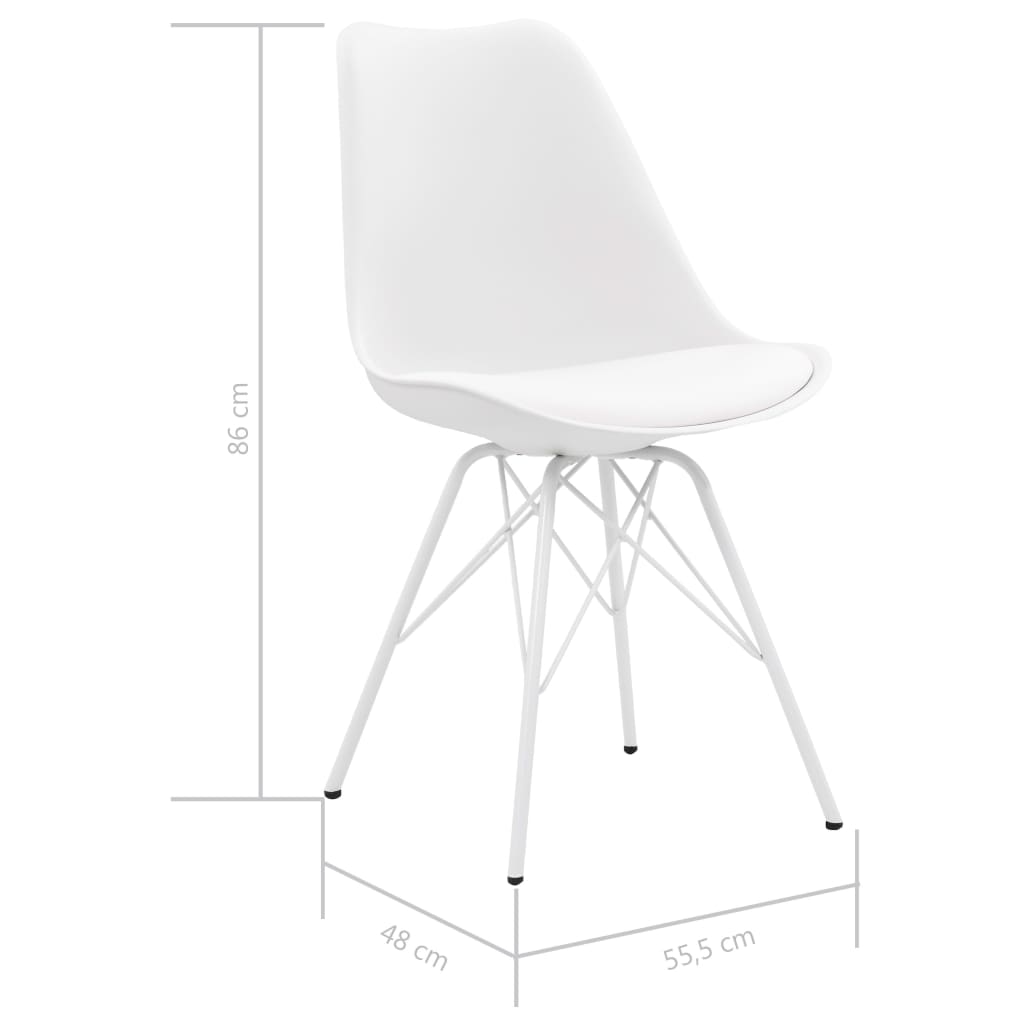vidaXL Eetkamerstoelen 4 st kunstleer wit