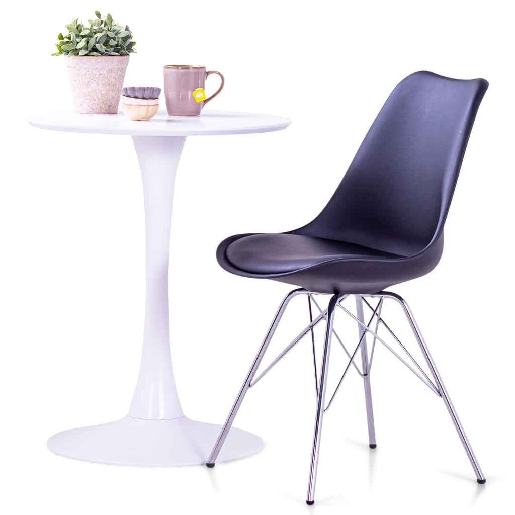 vidaXL Eetkamerstoelen 4 st kunstleer wit