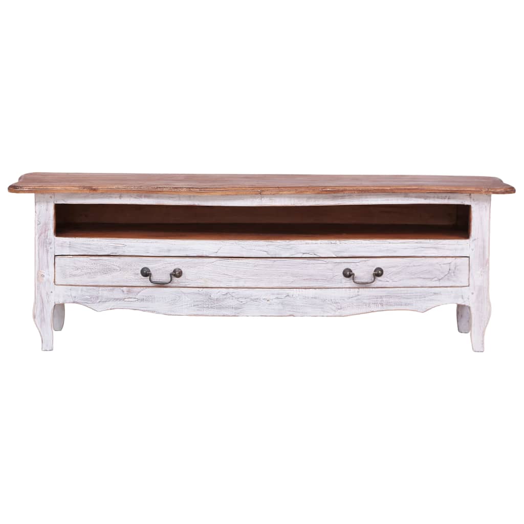 vidaXL Tv-meubel 120x30x40 cm massief mahoniehout zwart