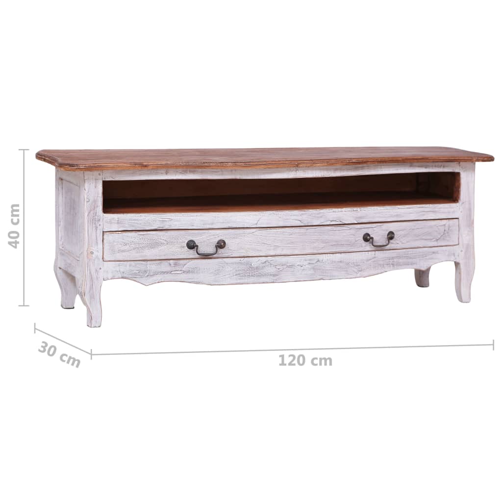 vidaXL Tv-meubel 120x30x40 cm massief mahoniehout zwart