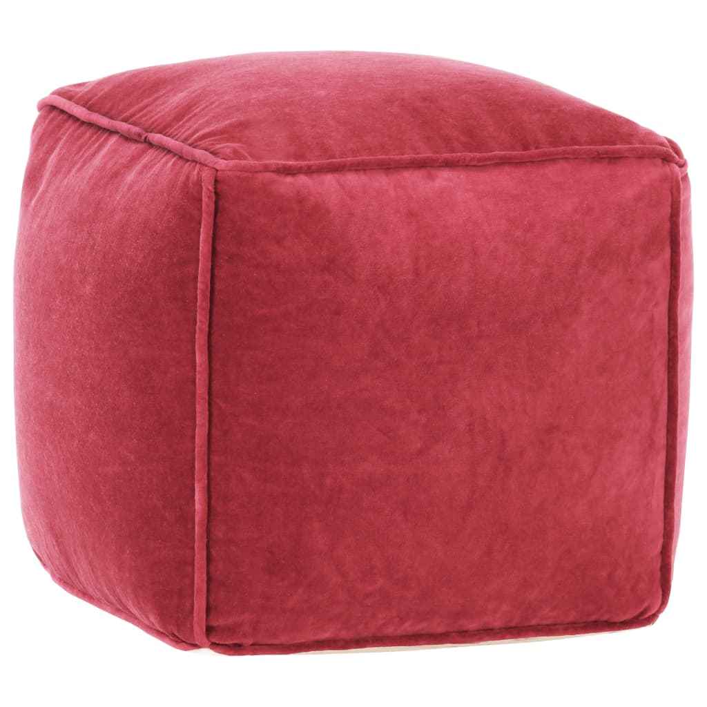 vidaXL Poef 40x40x40 cm katoenfluweel antraciet