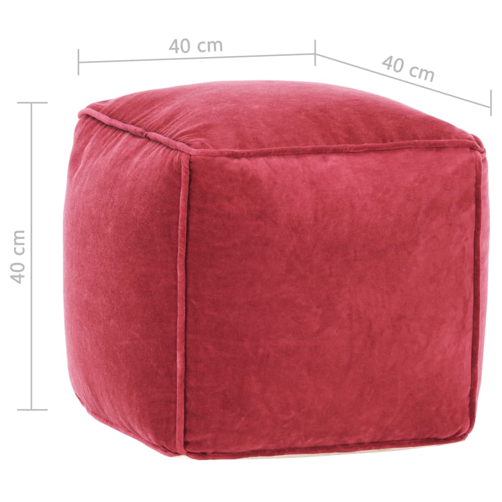 vidaXL Poef 40x40x40 cm katoenfluweel antraciet