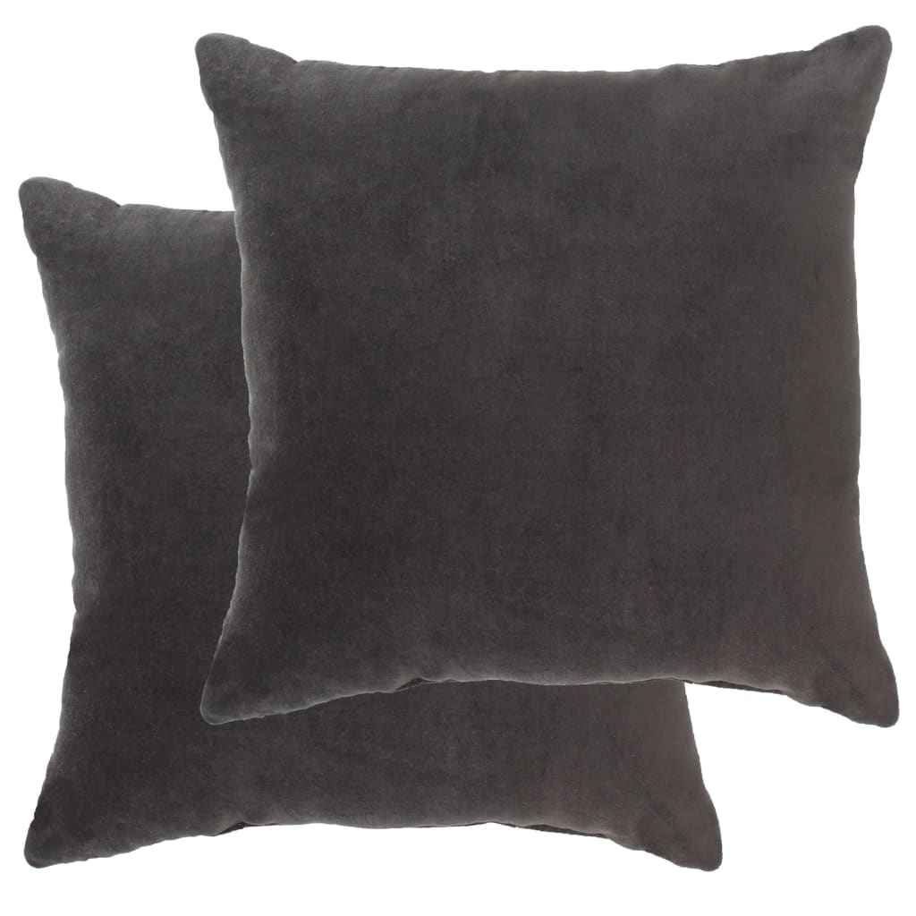 vidaXL Kussens 2 st 45x45 cm katoenfluweel antraciet