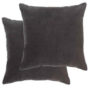 vidaXL Kussens 2 st 45x45 cm katoenfluweel antraciet