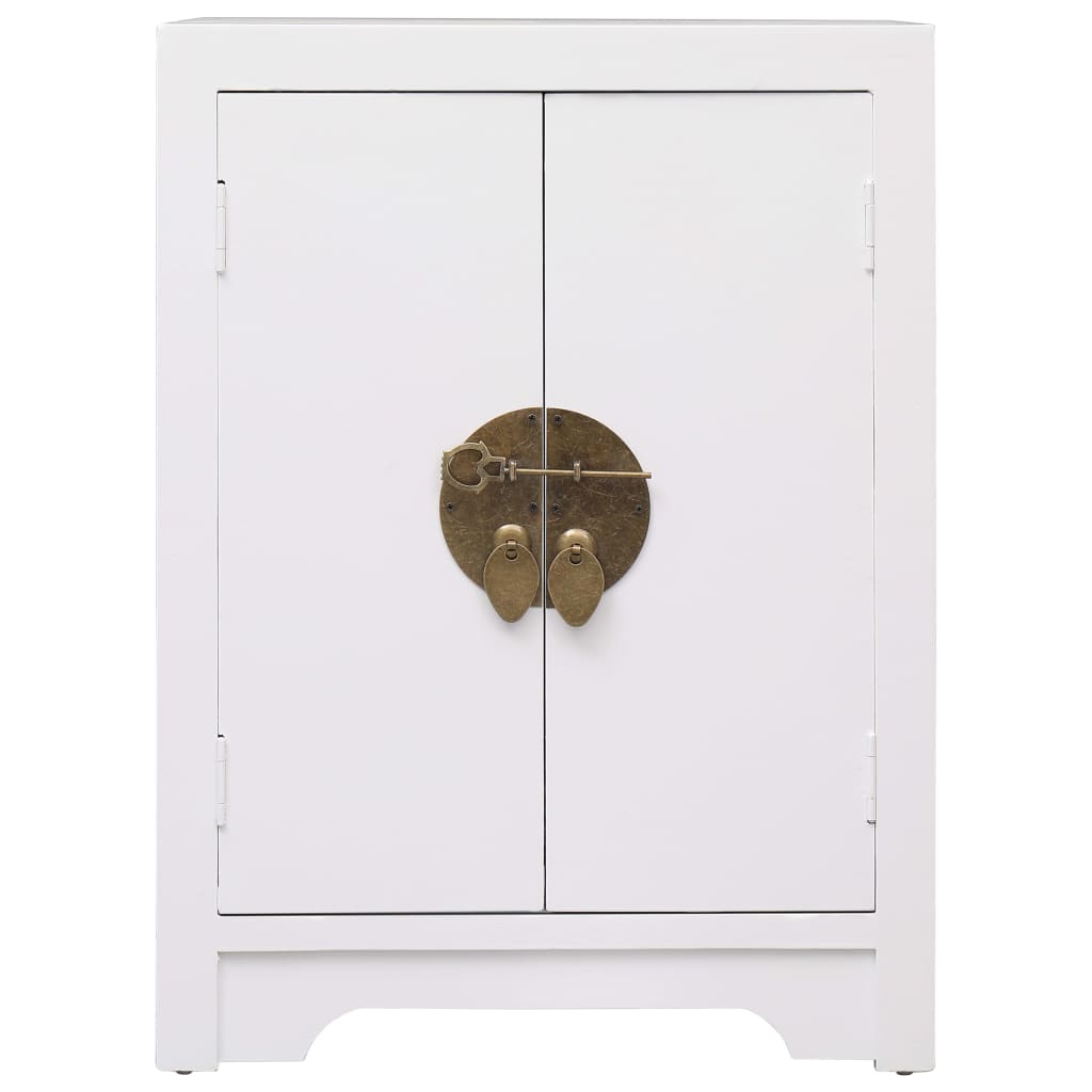 vidaXL Nachtkastje 38x28x52 cm paulowniahout wit