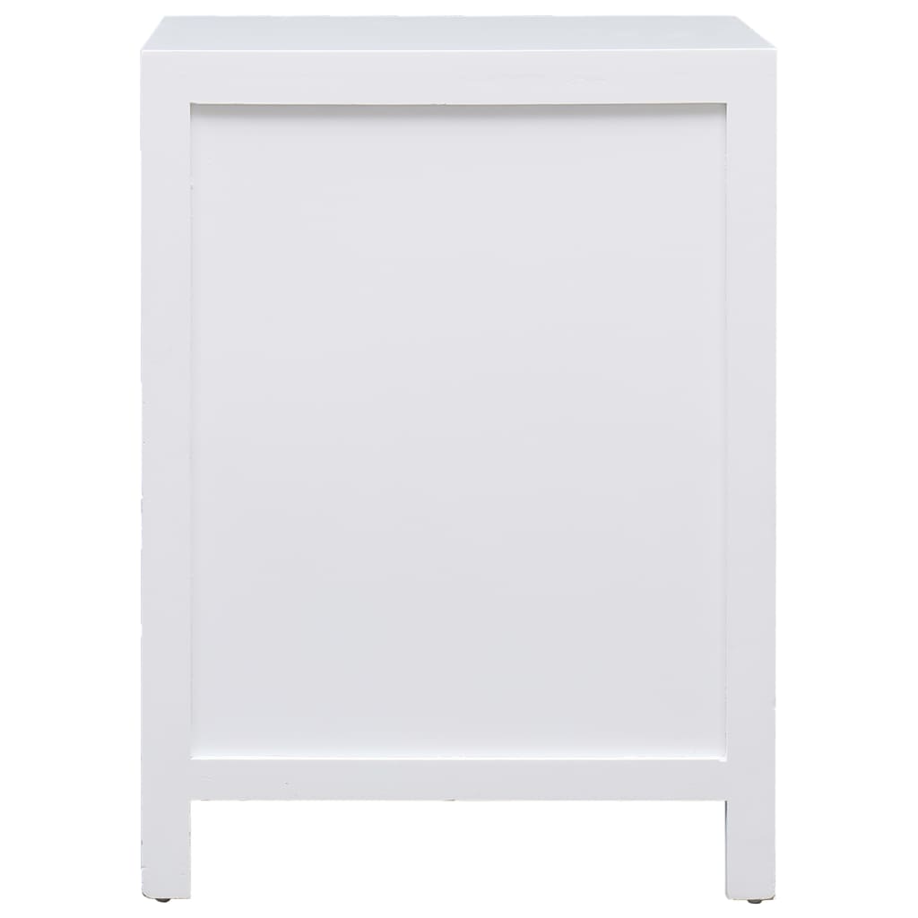 vidaXL Nachtkastje 38x28x52 cm paulowniahout wit
