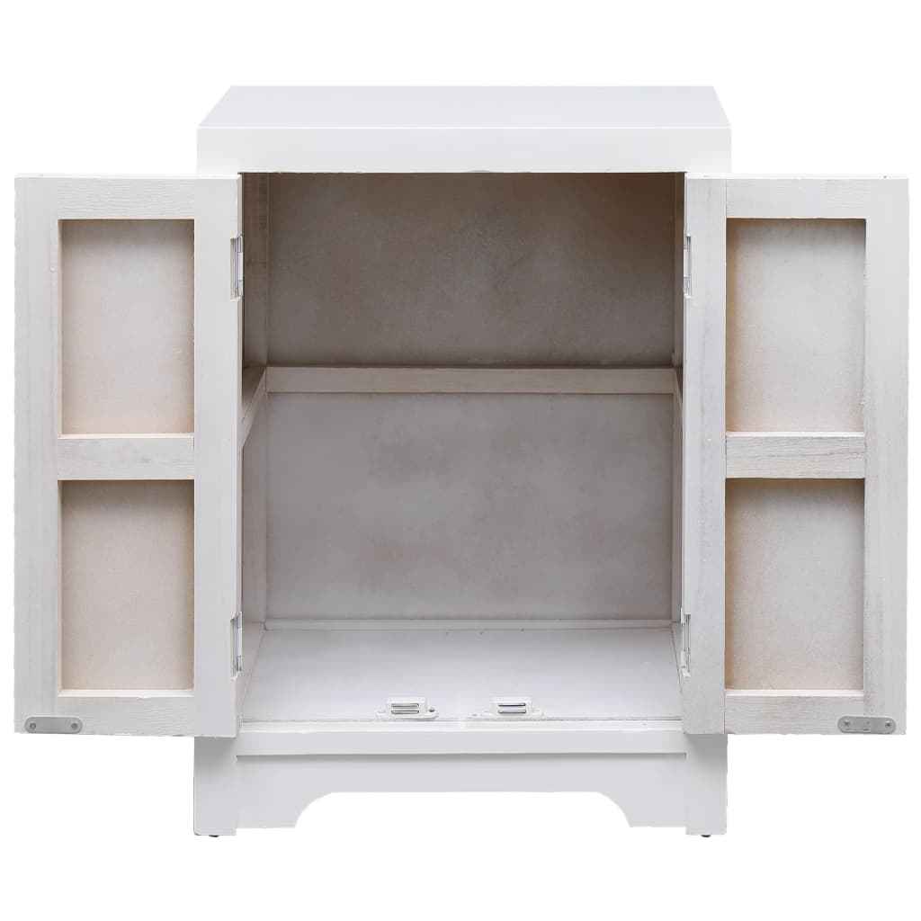 vidaXL Nachtkastje 38x28x52 cm paulowniahout wit