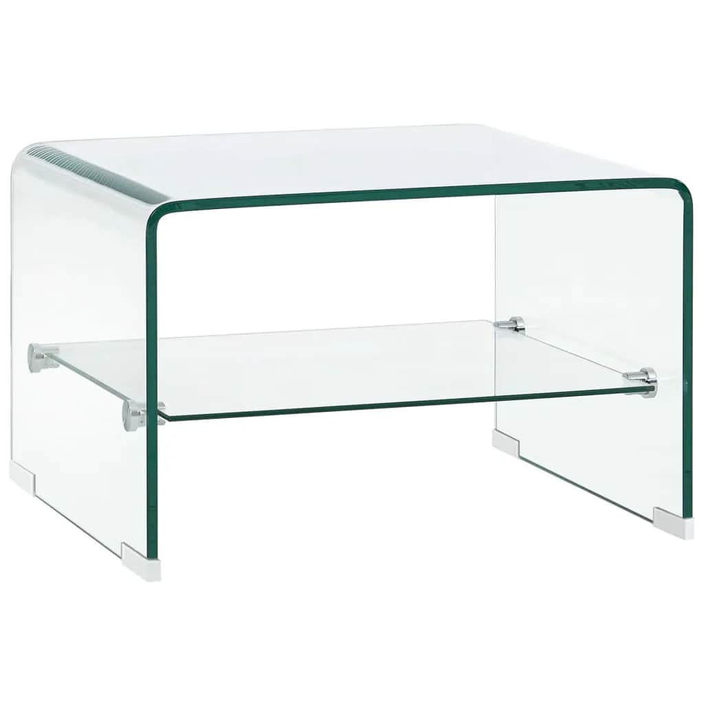 vidaXL Salontafel 98x45x31 cm gehard glas transparant - Aashly