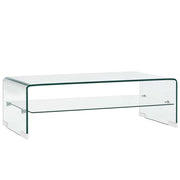 vidaXL Salontafel 98x45x31 cm gehard glas transparant - Aashly