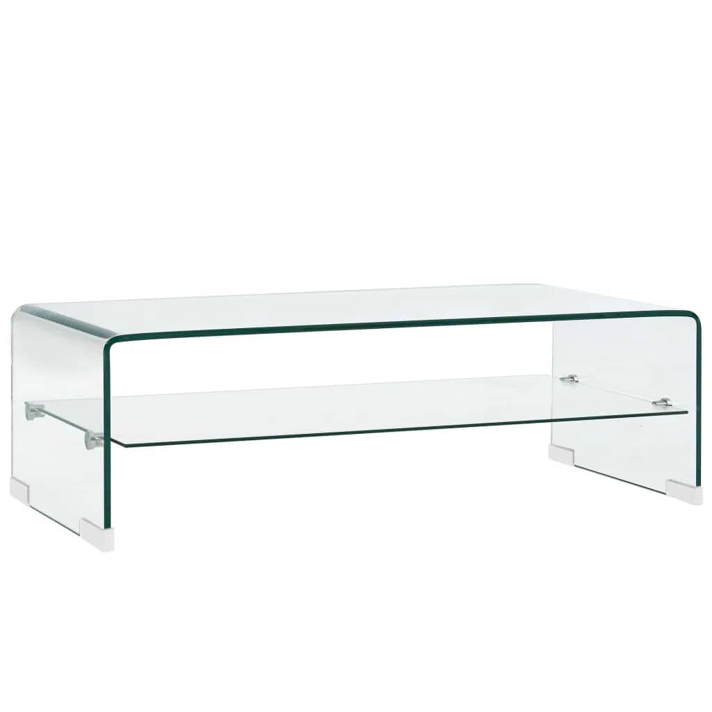 vidaXL Salontafel 98x45x31 cm gehard glas transparant - Aashly
