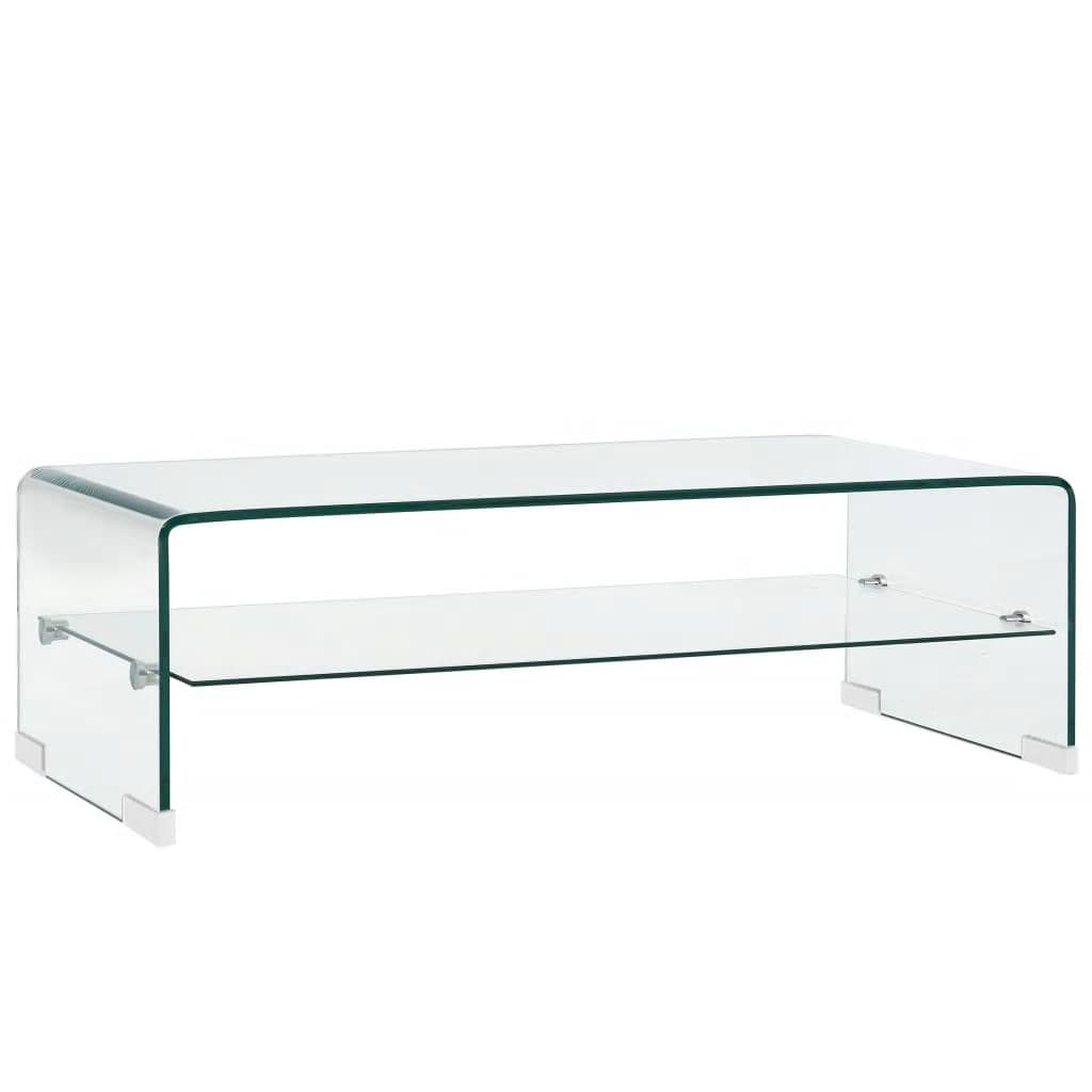 vidaXL Salontafel 98x45x31 cm gehard glas transparant - Aashly