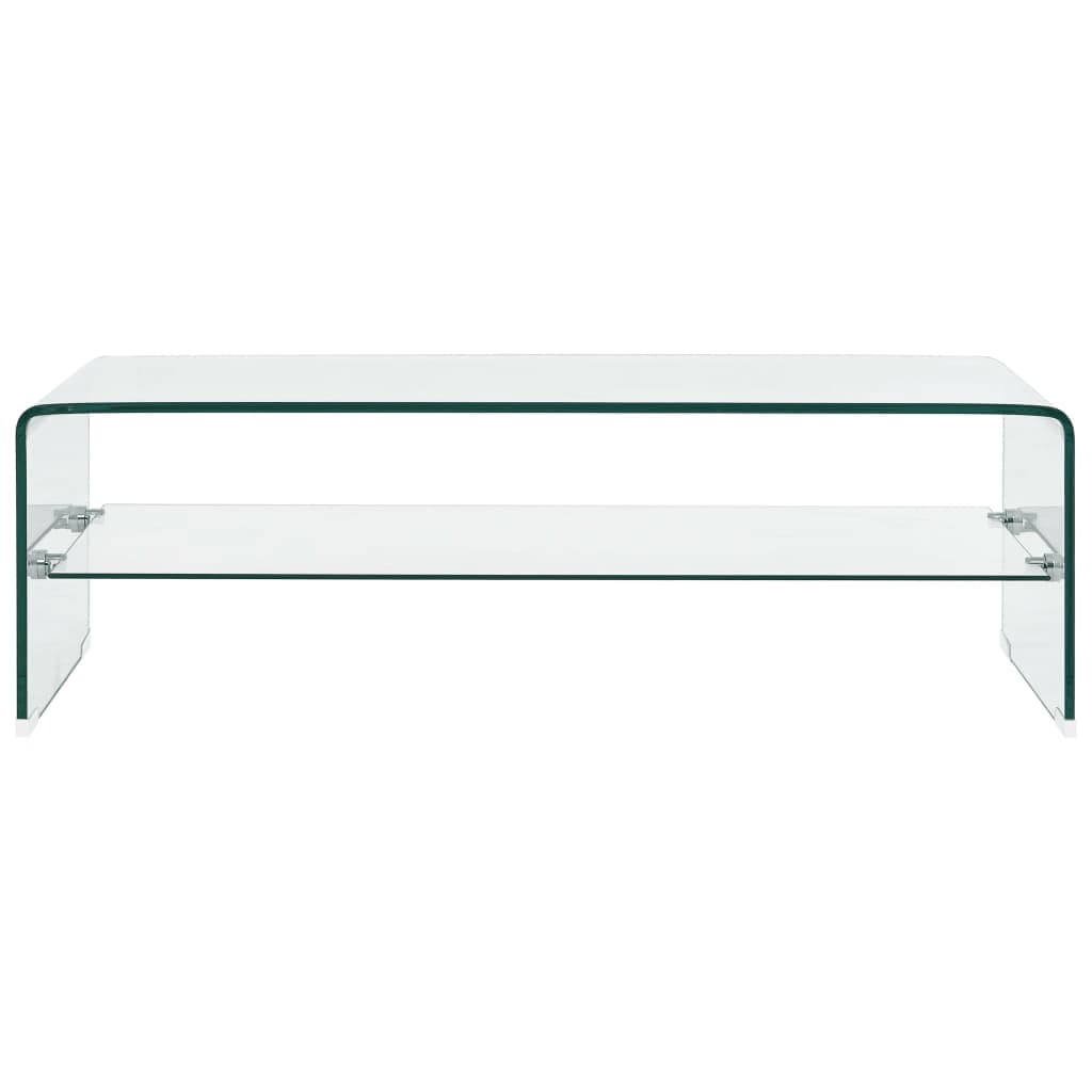 vidaXL Salontafel 98x45x31 cm gehard glas transparant - Aashly