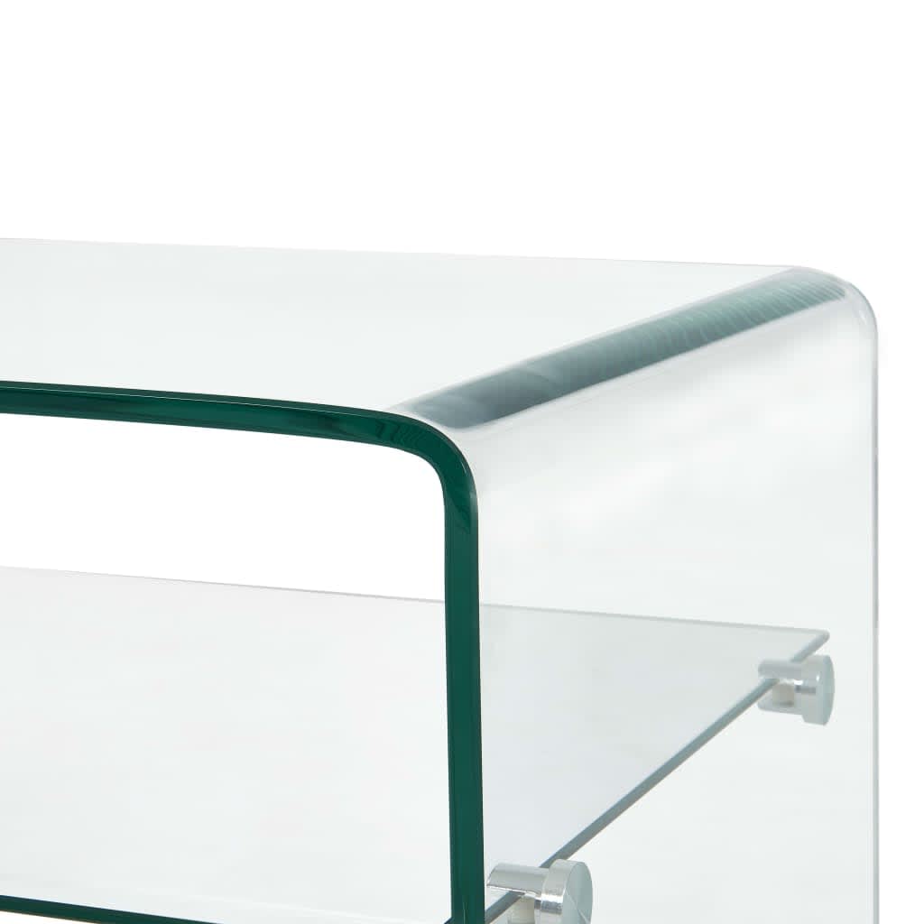 vidaXL Salontafel 98x45x31 cm gehard glas transparant - Aashly