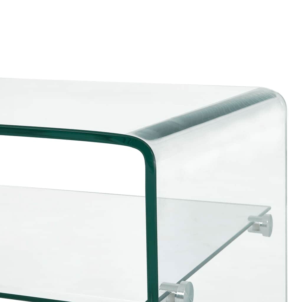 vidaXL Salontafel 98x45x31 cm gehard glas transparant - Aashly