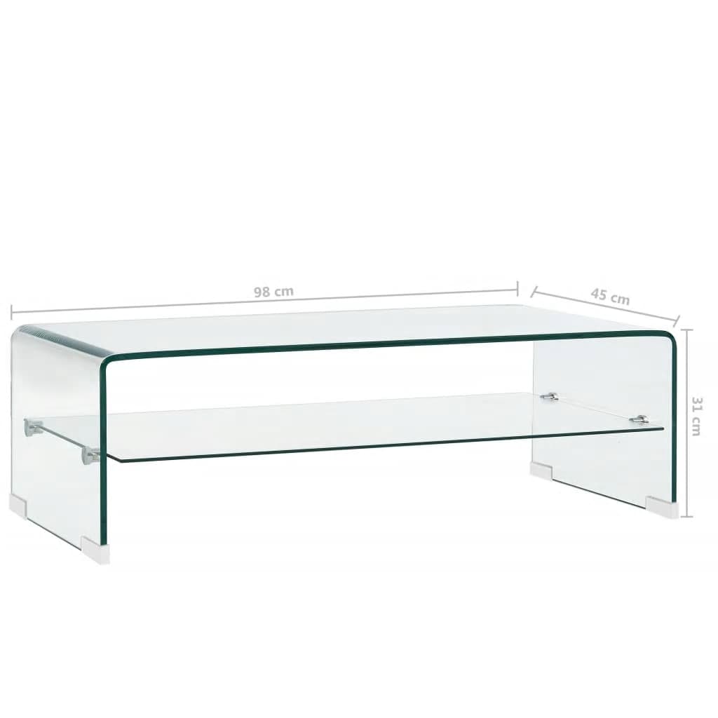vidaXL Salontafel 98x45x31 cm gehard glas transparant - Aashly