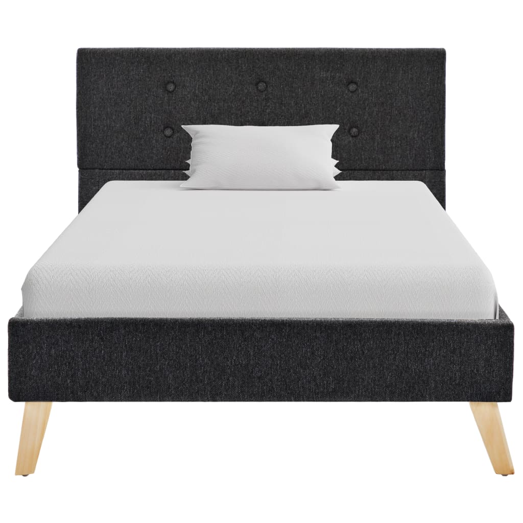 vidaXL Bedframe stof donkergrijs 90x200 cm