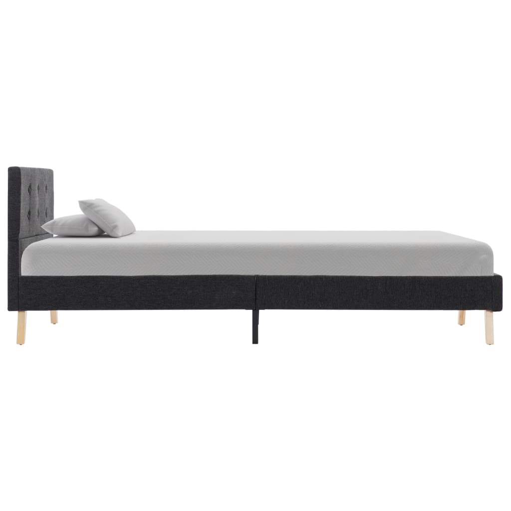 vidaXL Bedframe stof donkergrijs 90x200 cm