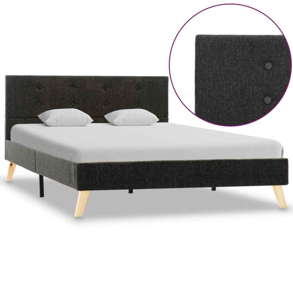 vidaXL Bedframe stof donkergrijs 90x200 cm