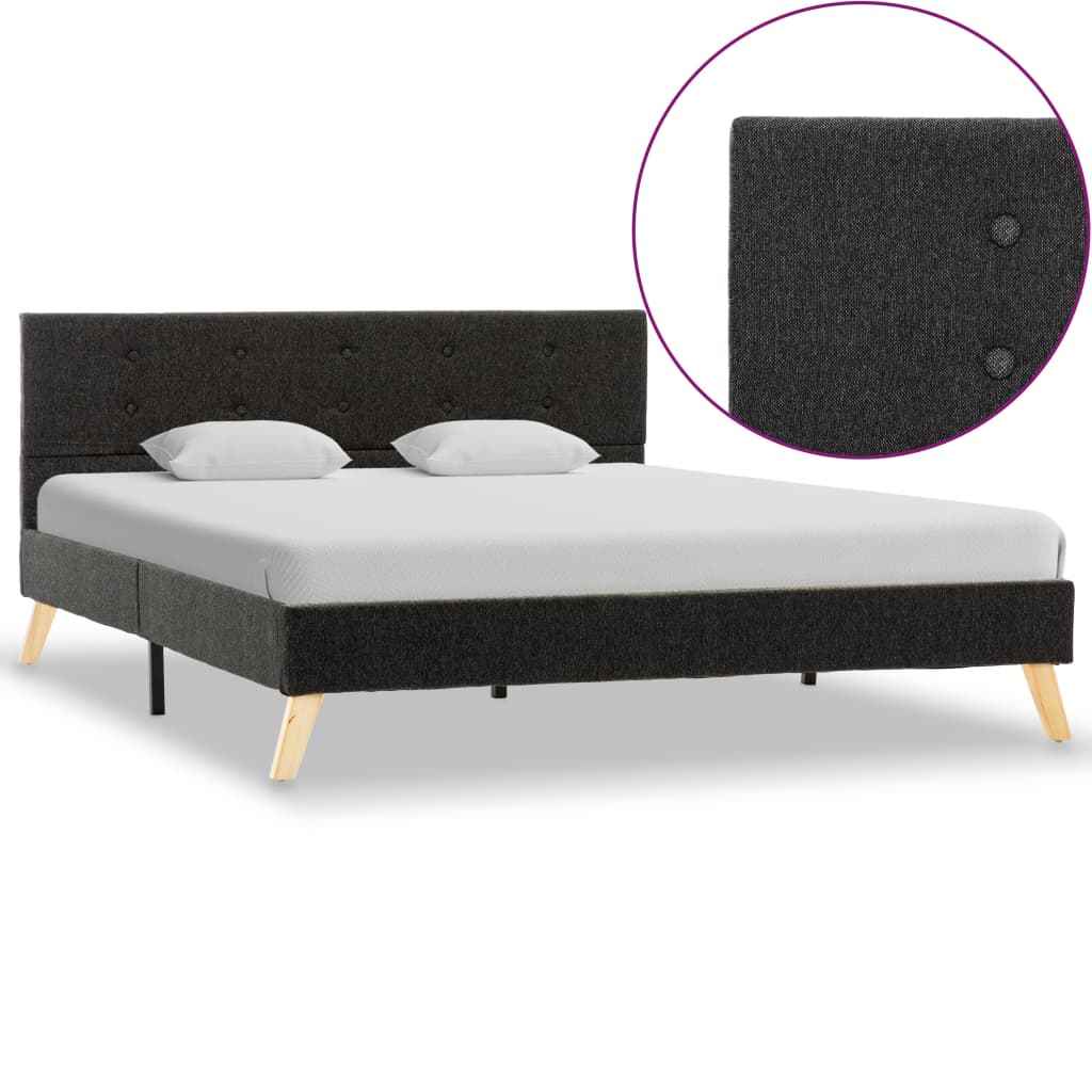 vidaXL Bedframe stof donkergrijs 90x200 cm