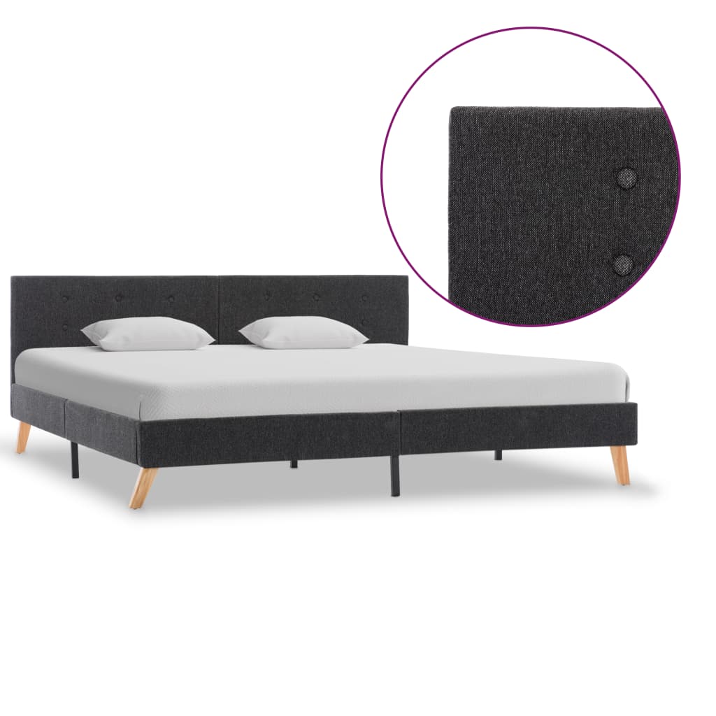 vidaXL Bedframe stof donkergrijs 90x200 cm