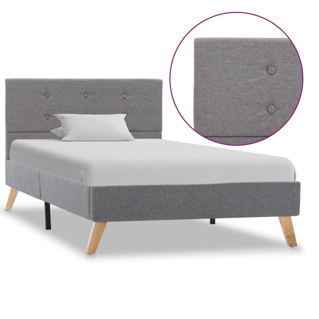 vidaXL Bedframe stof donkergrijs 90x200 cm