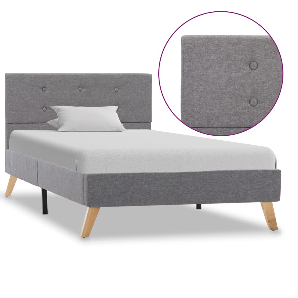 vidaXL Bedframe stof donkergrijs 90x200 cm