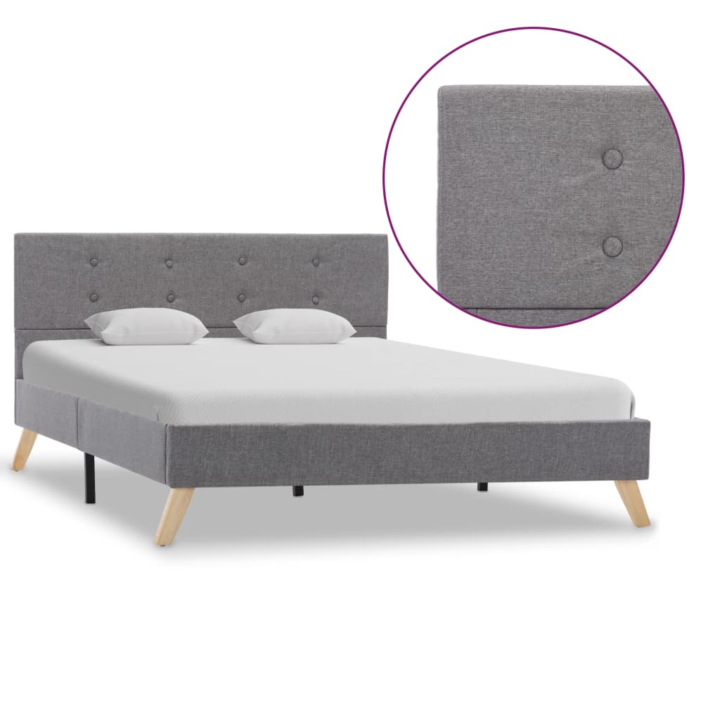 vidaXL Bedframe stof donkergrijs 90x200 cm