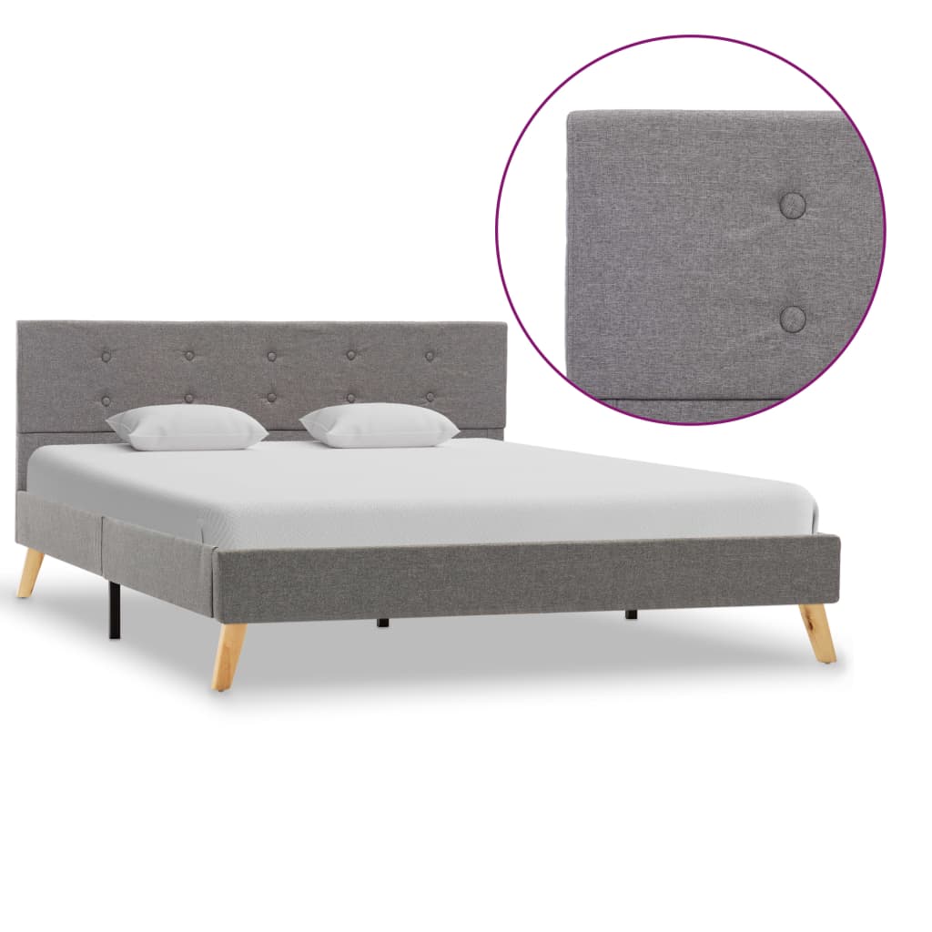 vidaXL Bedframe stof donkergrijs 90x200 cm