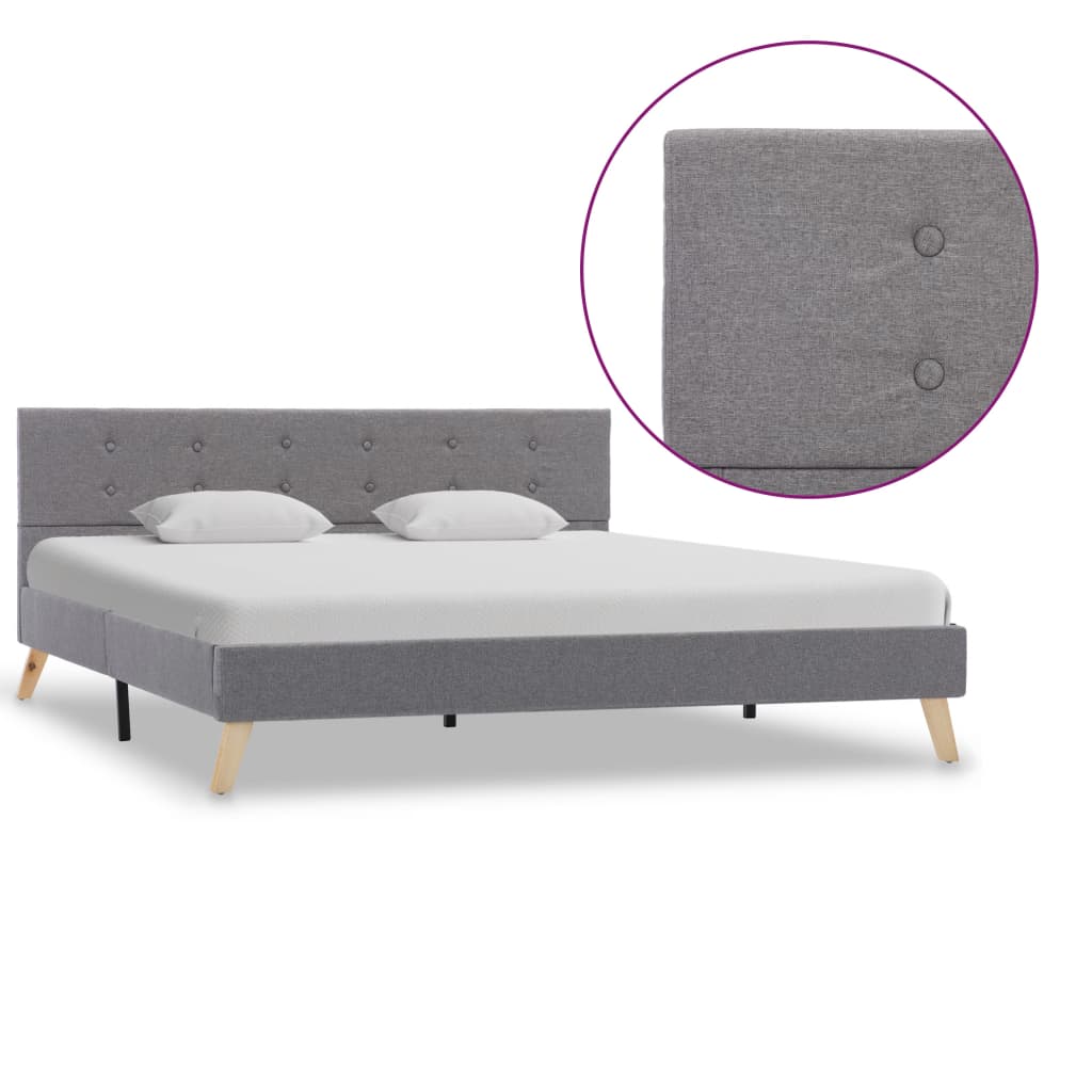 vidaXL Bedframe stof donkergrijs 90x200 cm
