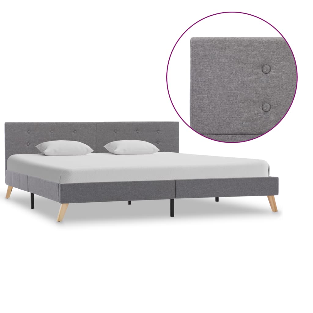 vidaXL Bedframe stof donkergrijs 90x200 cm