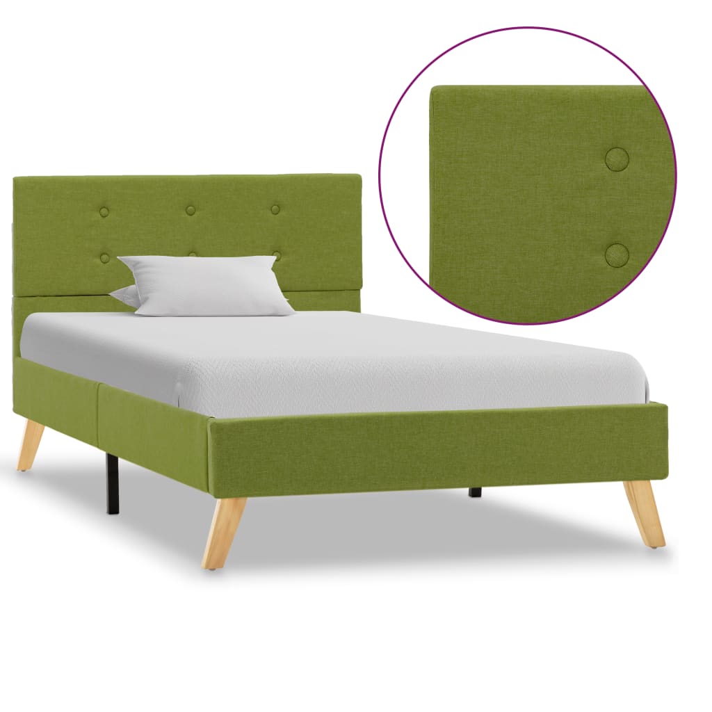 vidaXL Bedframe stof donkergrijs 90x200 cm