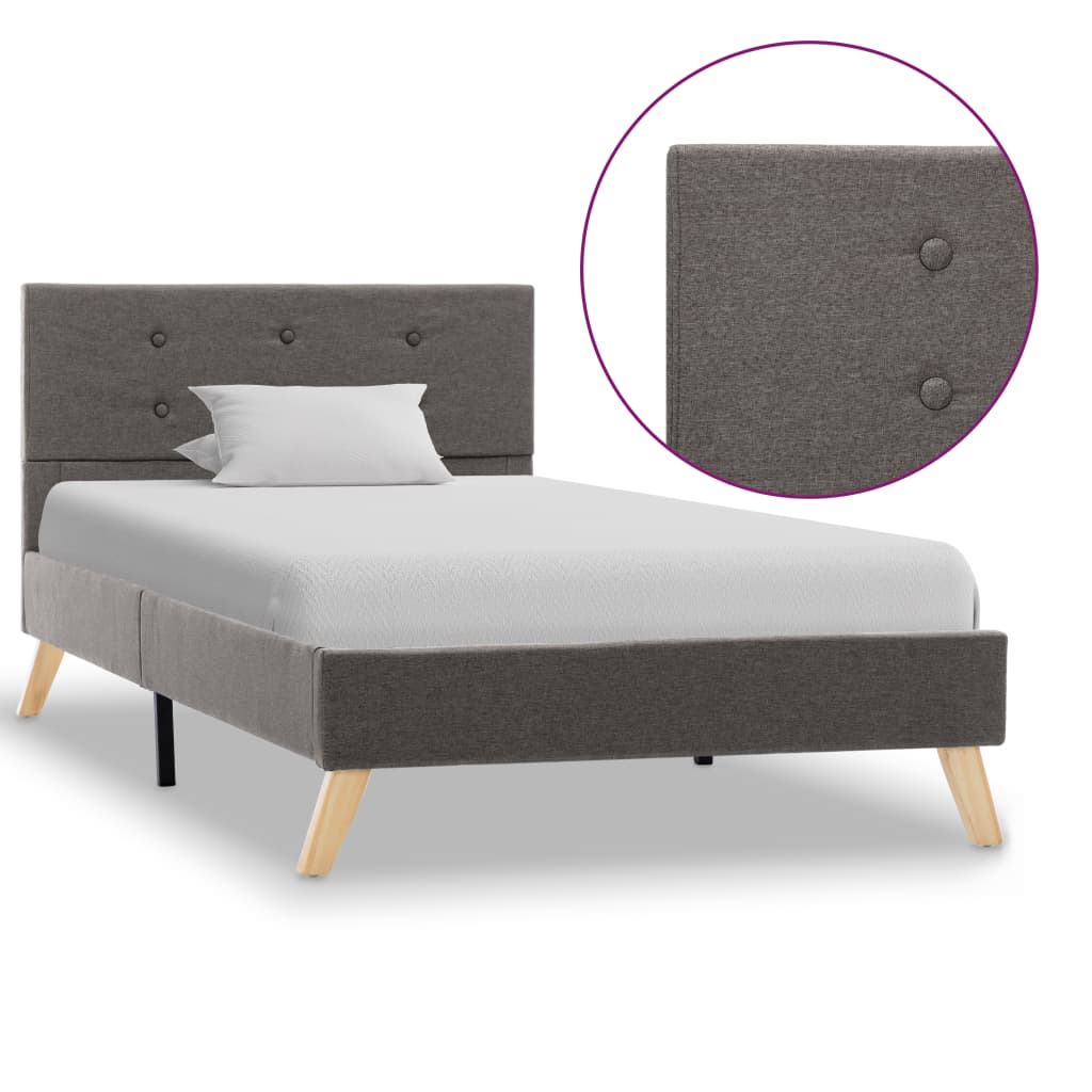 vidaXL Bedframe stof donkergrijs 90x200 cm