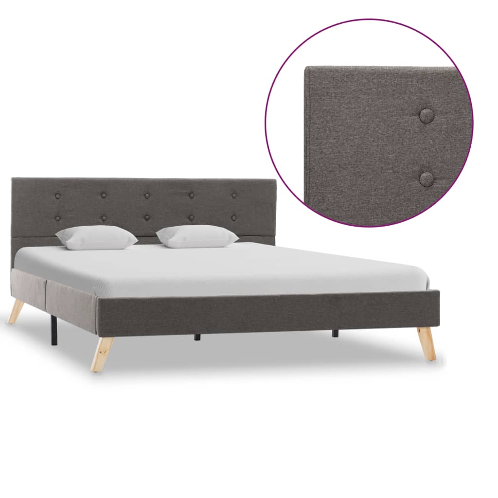 vidaXL Bedframe stof donkergrijs 90x200 cm