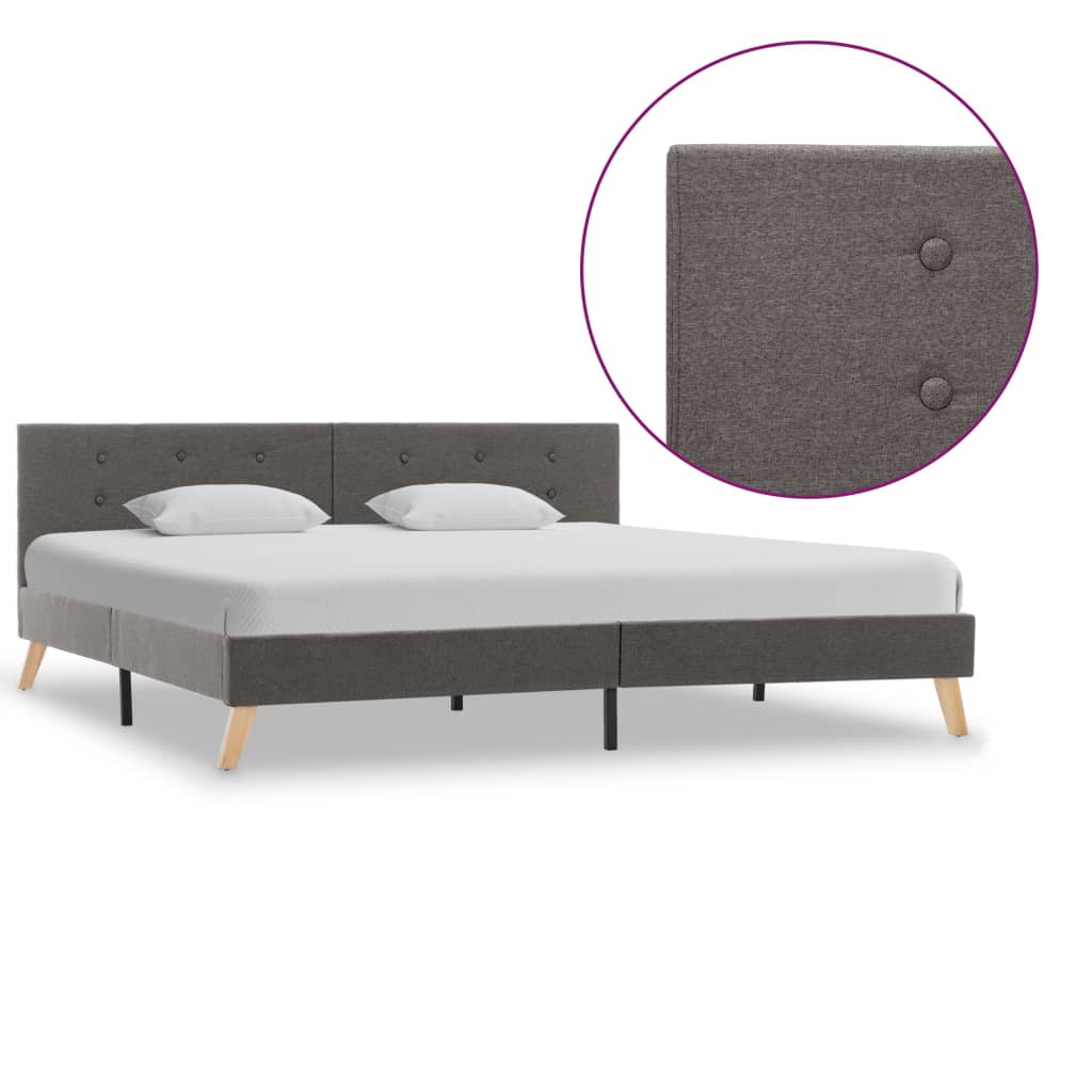 vidaXL Bedframe stof donkergrijs 90x200 cm