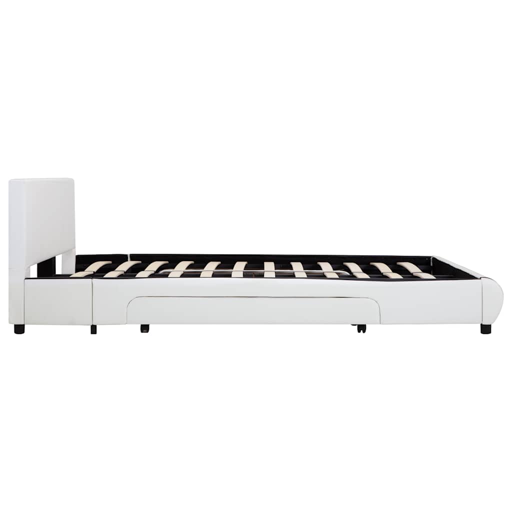 vidaXL Bedframe met lades kunstleer wit 140x200 cm