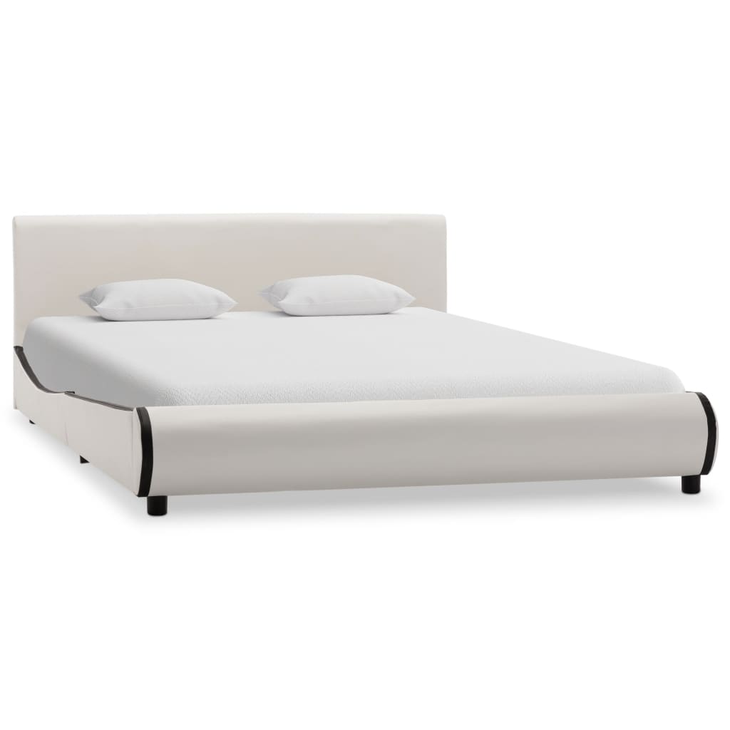 vidaXL Bedframe kunstleer wit 140x200 cm