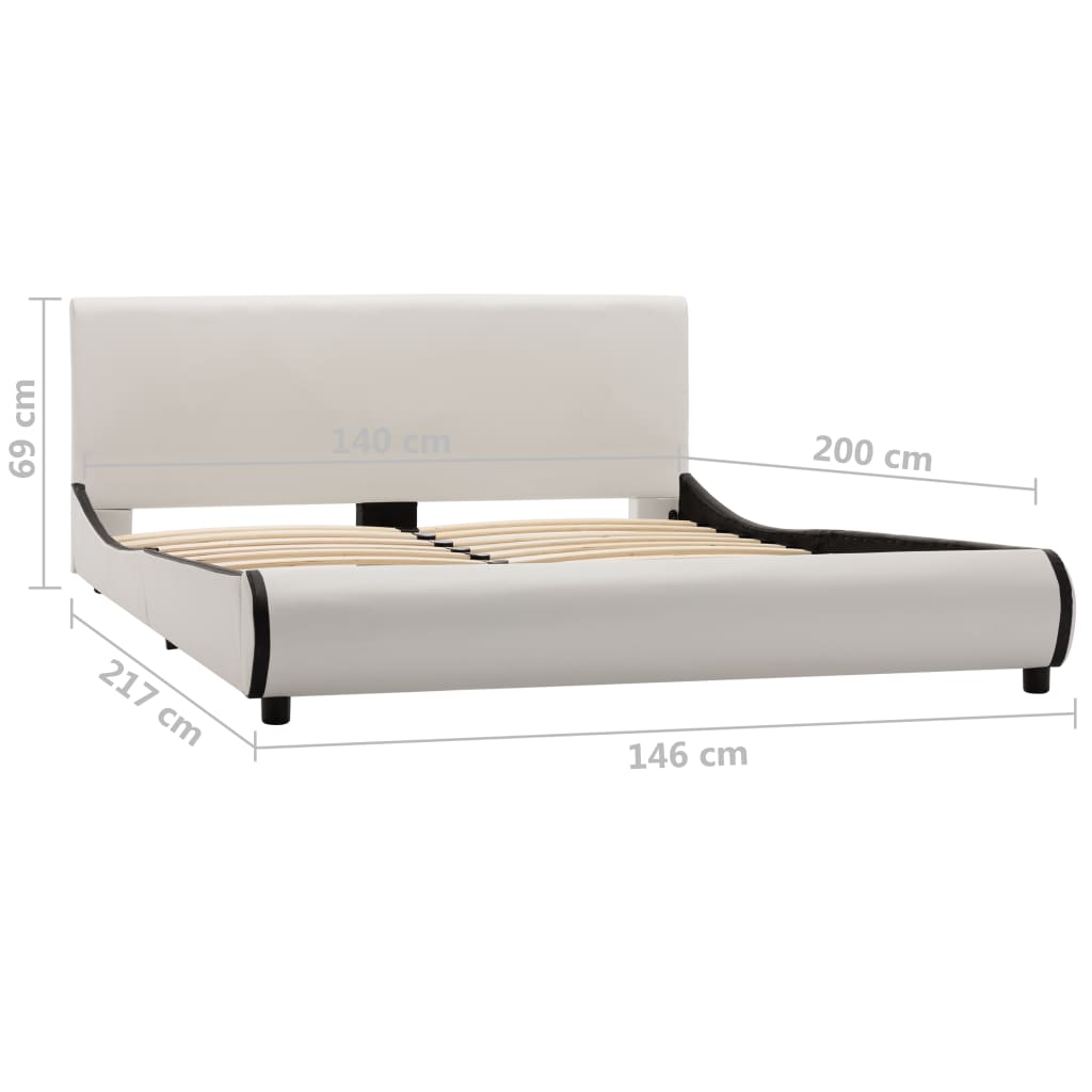 vidaXL Bedframe kunstleer wit 140x200 cm