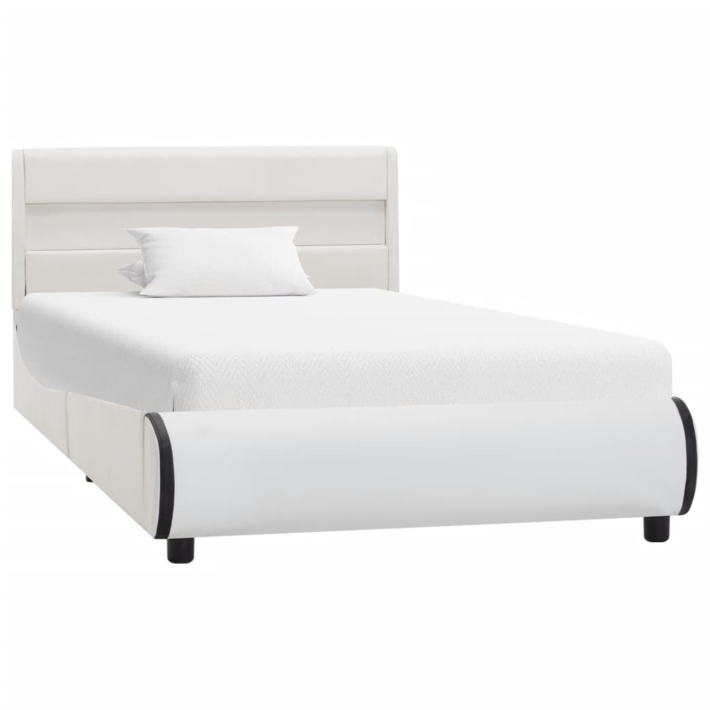 vidaXL Bedframe met LED kunstleer wit 90x200 cm