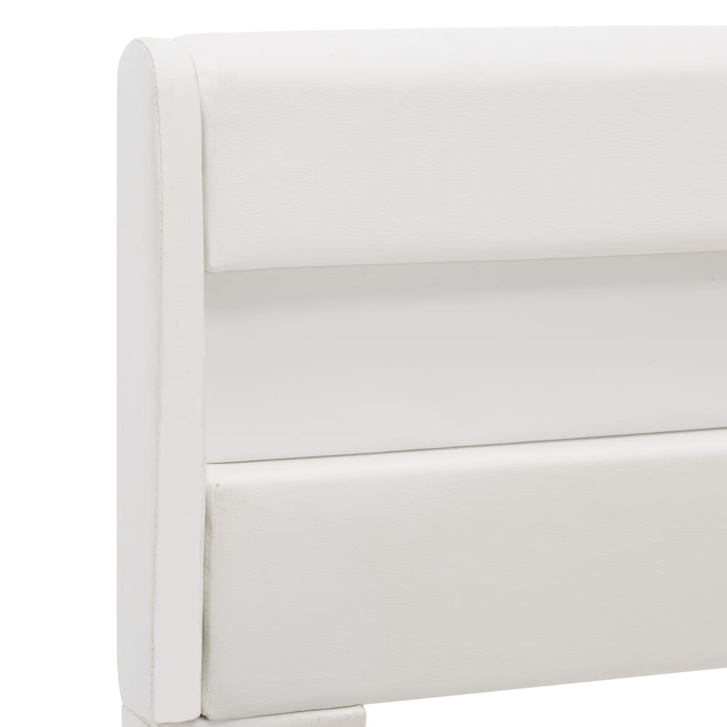 vidaXL Bedframe met LED kunstleer wit 90x200 cm