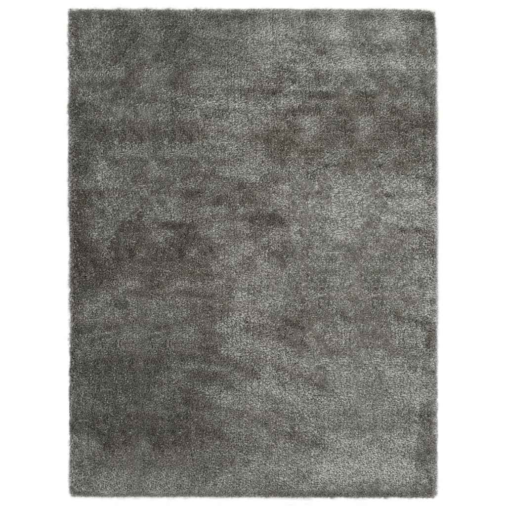 vidaXL Vloerkleed shaggy hoogpolig 80x150 cm antraciet