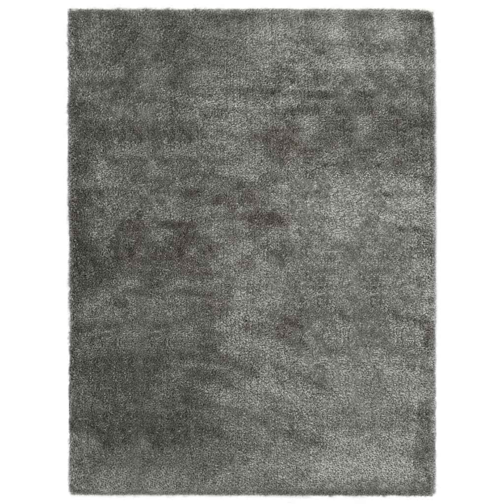vidaXL Vloerkleed shaggy hoogpolig 80x150 cm antraciet
