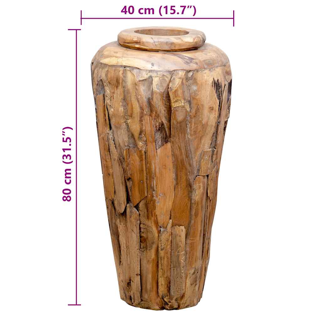 vidaXL Decoratievaas 40x100 cm massief teakhout